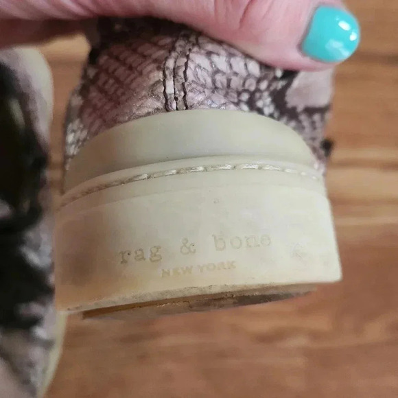 GUC Rag & Bone Leather Snakeskin Sneakers, Size 7 - Picture 15 of 17